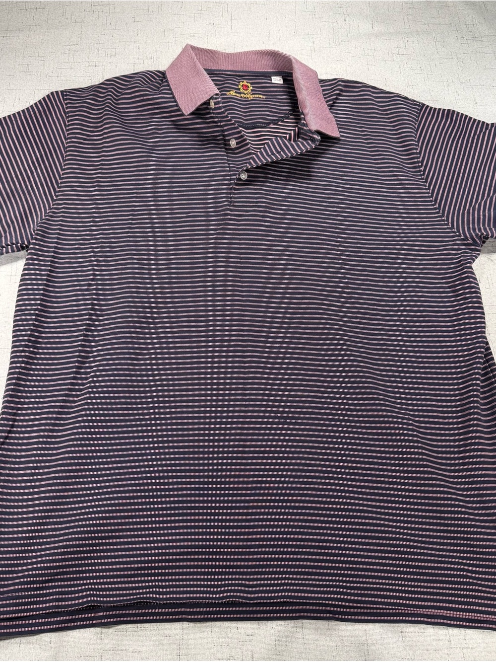 Ben Hogan Men's Striped Polo Shirt - Purple/Pink